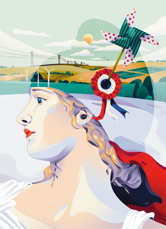 illustration La Dame aux Éoliennes Venteuses (32 caractères)