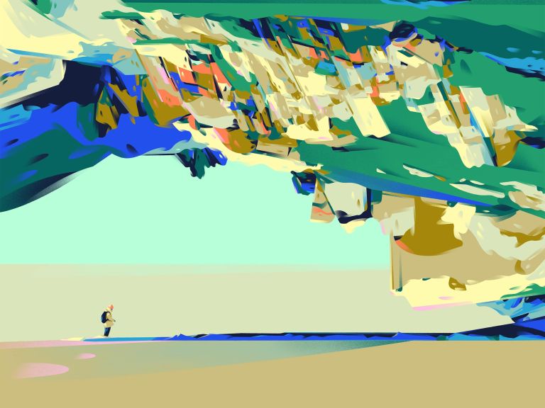 illustration Marche vers l'abstrait coloré